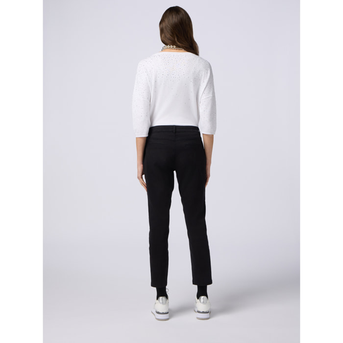 Oltre - Pantalón chino en tejido tencel - Negro