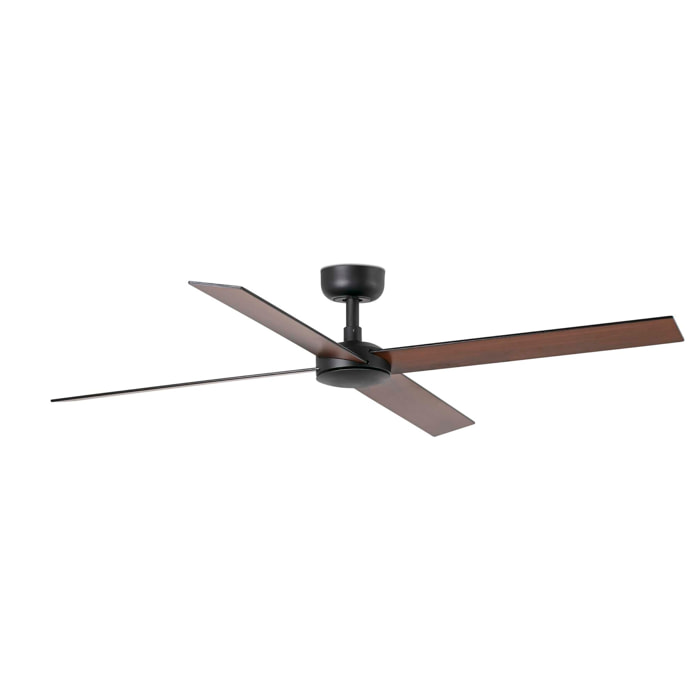 RUDDER L 4 Ventilatore a soffitto nero/noce