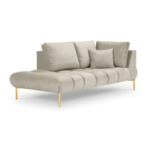 Méridienne gauche "Hastings" 2 places en velours beige