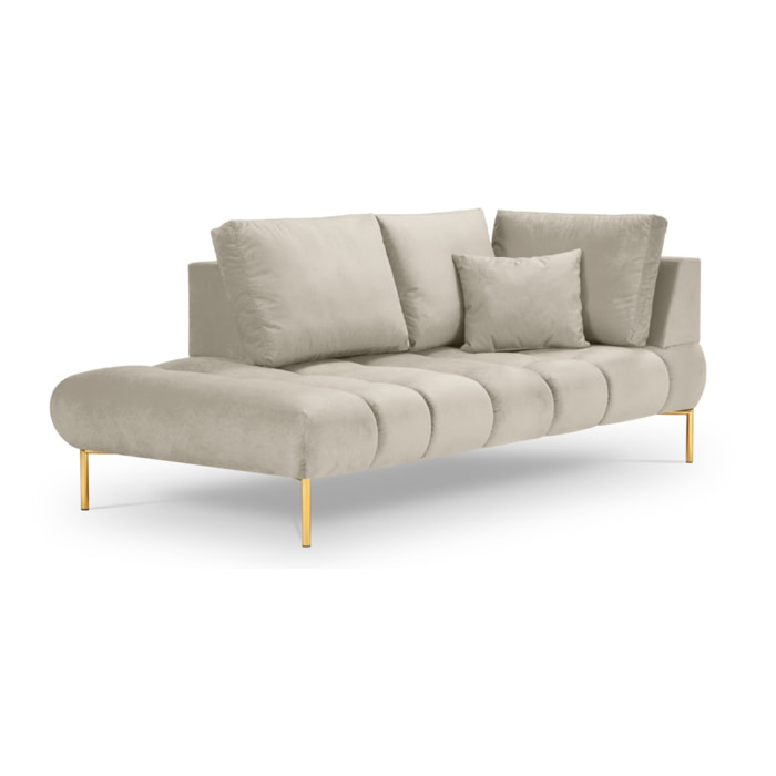 Méridienne gauche "Hastings" 2 places en velours beige