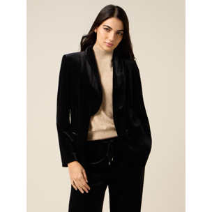 Oltre - Blazer in velluto ad effetto sparkling - Nero