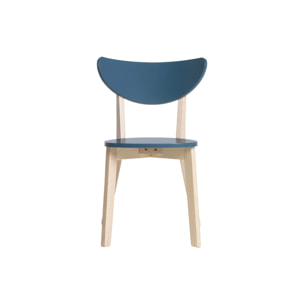 Chaises scandinaves bleu et bois clair (lot de 2) LEENA