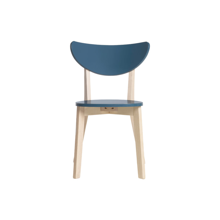 Chaises scandinaves bleu et bois clair (lot de 2) LEENA