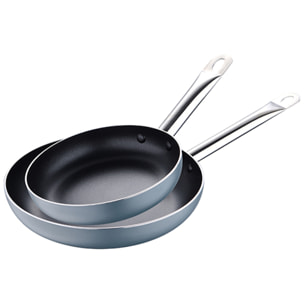 Set 2 sartenes aluminio prensado Bergner