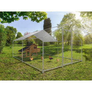 Enclos à poules 9 m² parc grillagé 3 x 3 x 2 M acier galvanisé