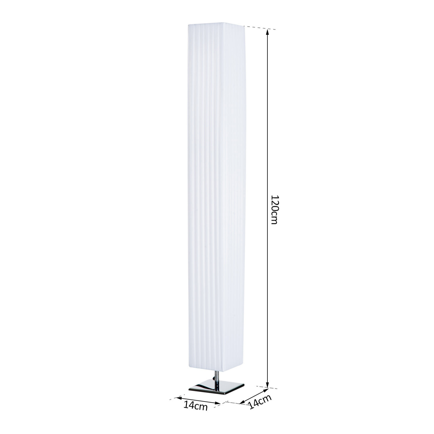 Lampe lampadaire colonne sur pied moderne lumière tamisée 40 W 14L x 14l x 120H cm inox blanc