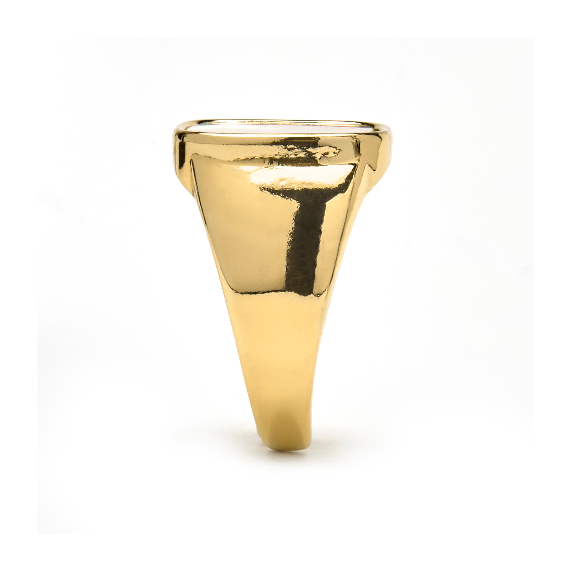 Anillo con Madreperla Blanca acabado oro 18k