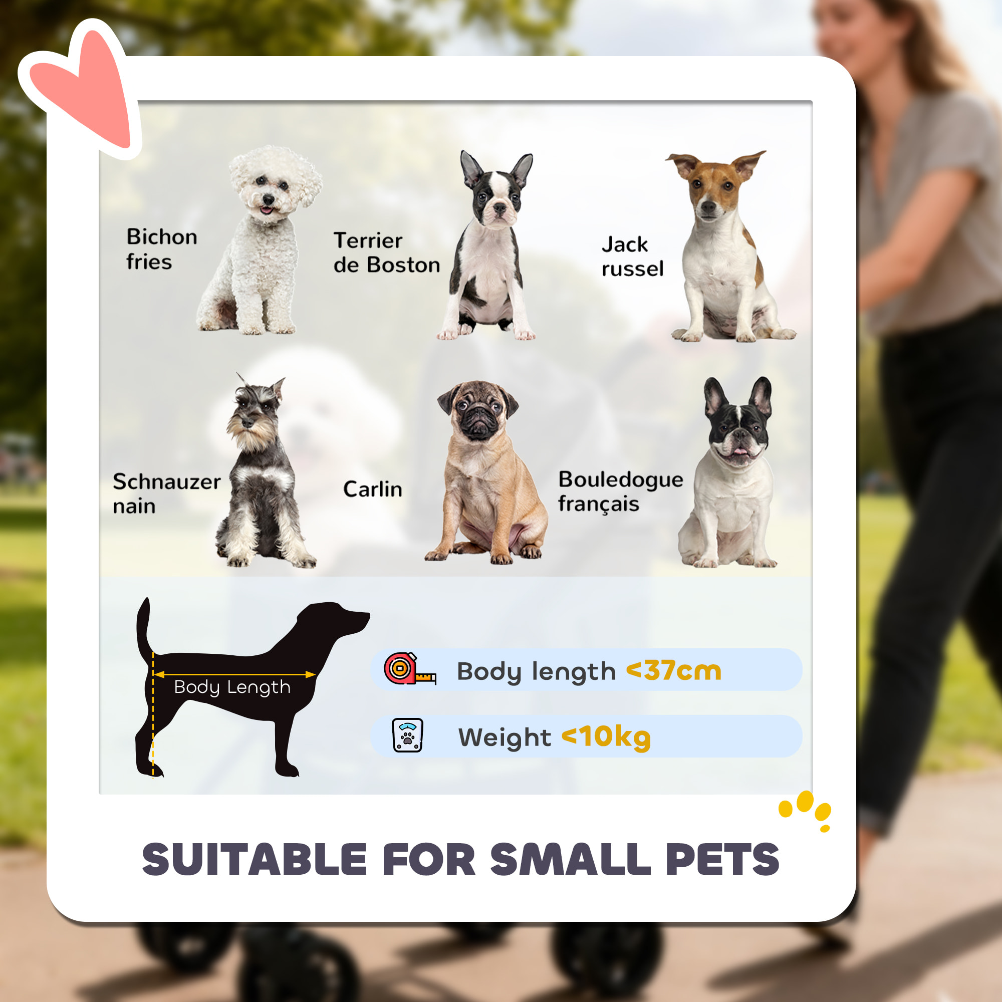 Poussette pour chien  siège auto sac de transport 3 en 1 gris