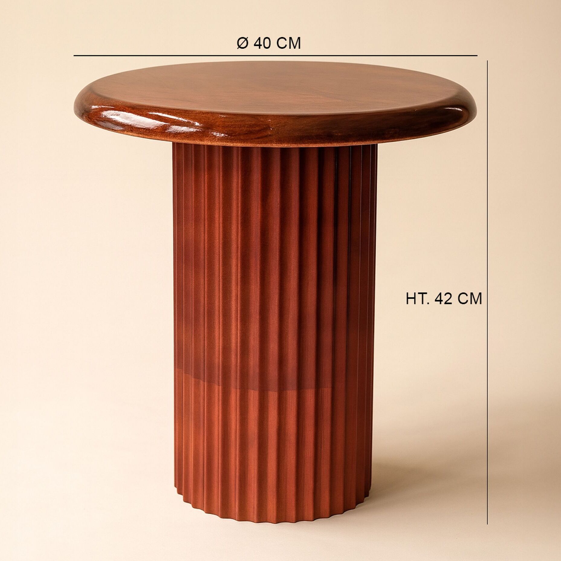 Table d'appoint en bois de manguier émaillé  ALTA