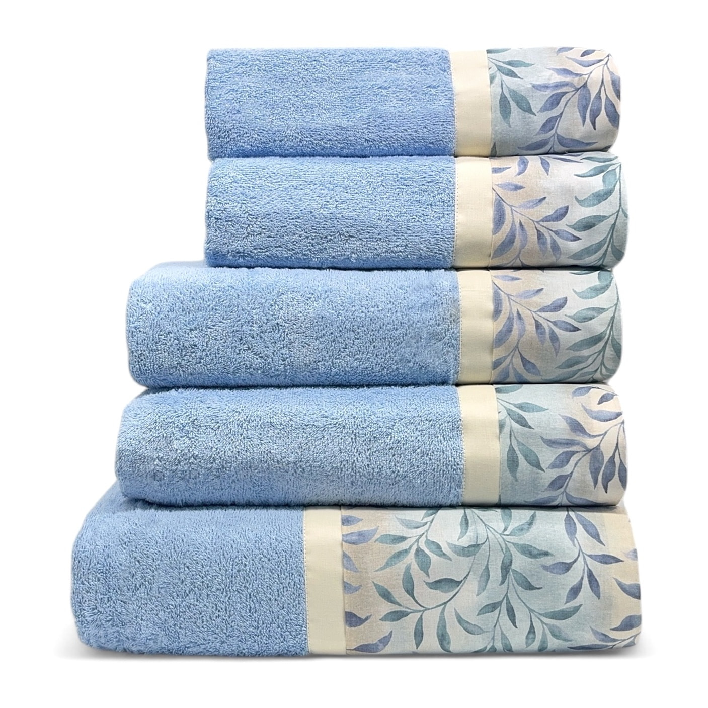 Set Spugna FELCE 5 Pezzi: 2 Viso+2 Ospite + 1 Telo Bagno