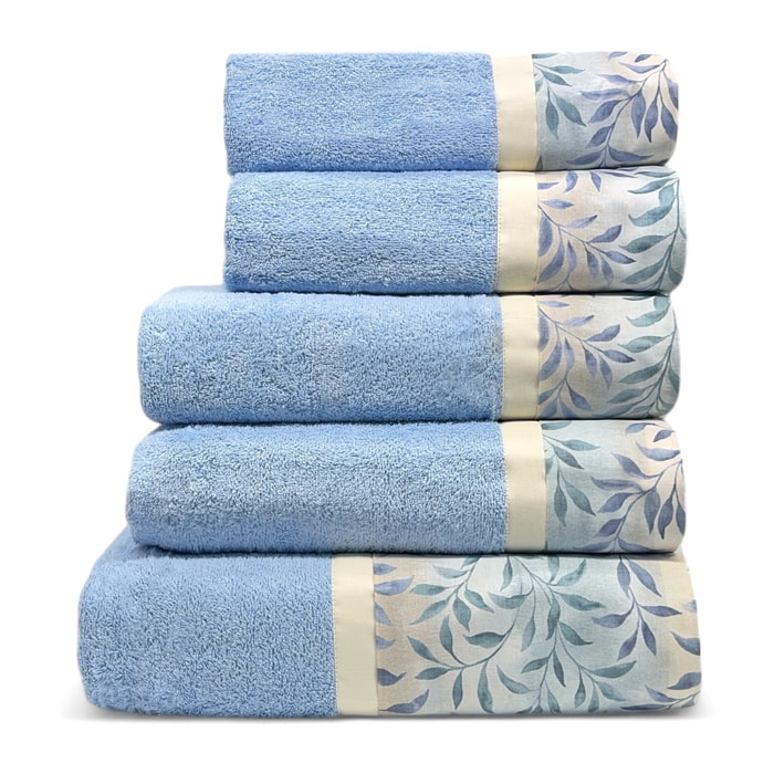 Set Spugna FELCE 5 Pezzi: 2 Viso+2 Ospite + 1 Telo Bagno