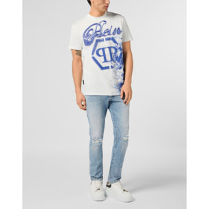 PHILIPP PLEIN Round Neck T-Shirt Ceramic Signature