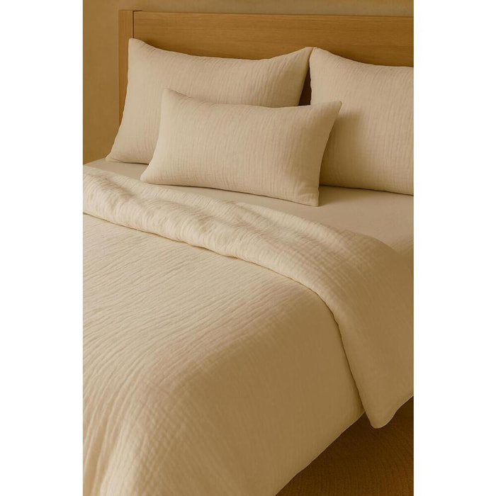 Housse de couette gaze de coton lavé blanc pur