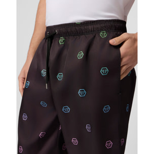 PHILIPP PLEIN Nylon Shorts Degrade Monogram