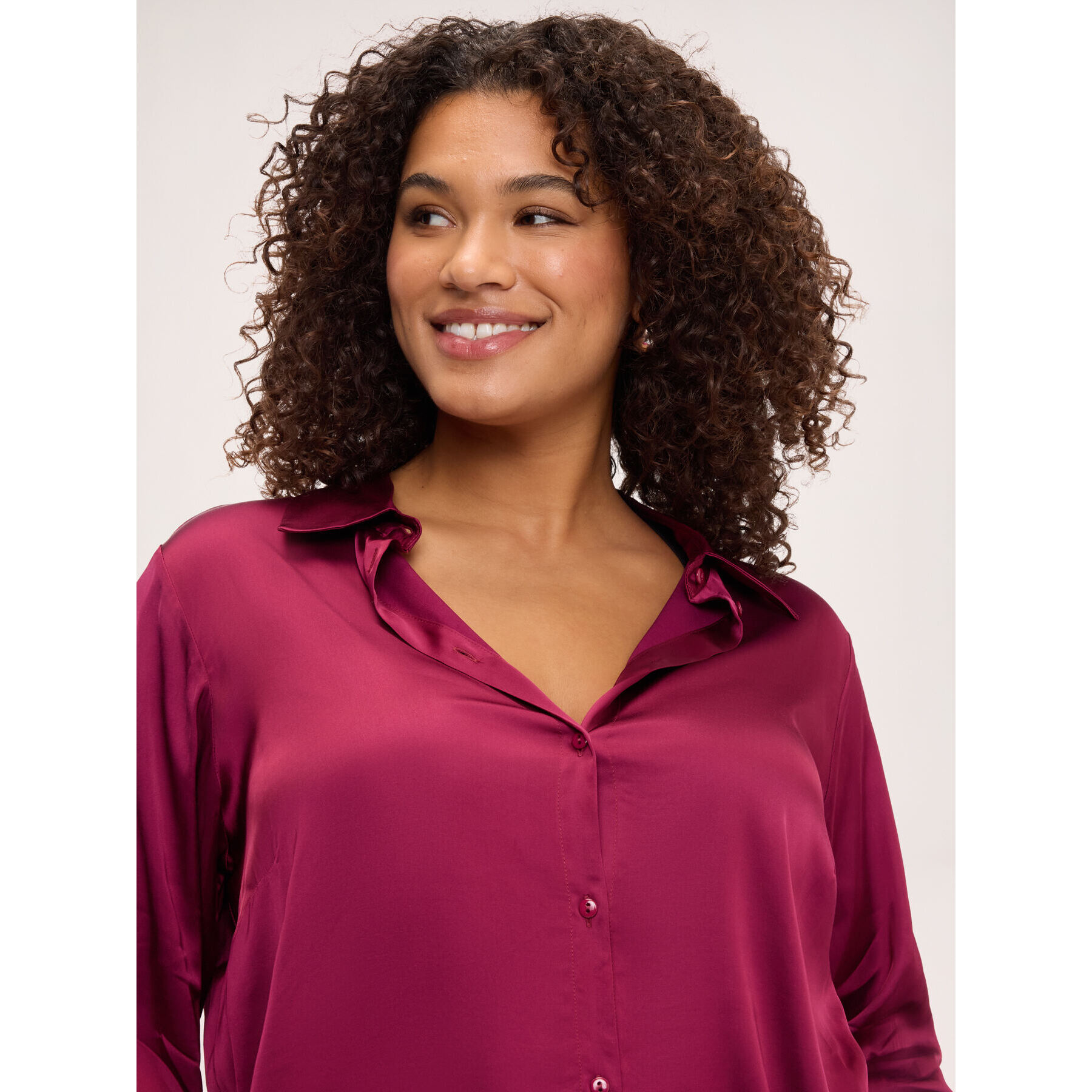 Fiorella Rubino - Camicia in raso di viscosa stretch - Bordeaux