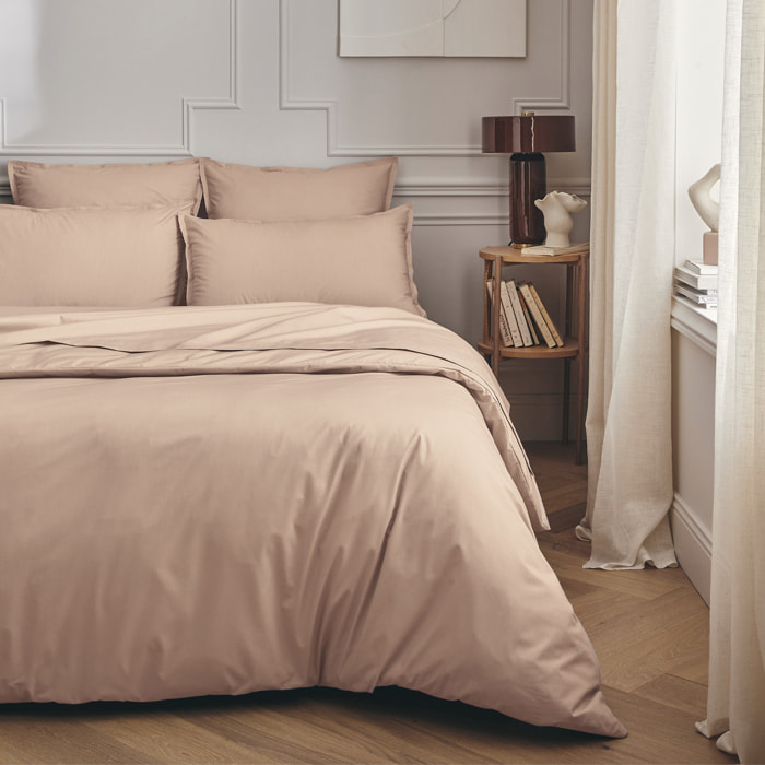 Taie de traversin unie en percale de coton, PREMIÈRE, Rose Ballerine