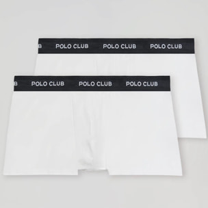 Pack de dos boxers blancos con logotipo Polo Club