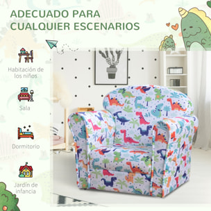 Sofá Infantil de Madera Franela y Espuma 50x39x44cm Multicolor