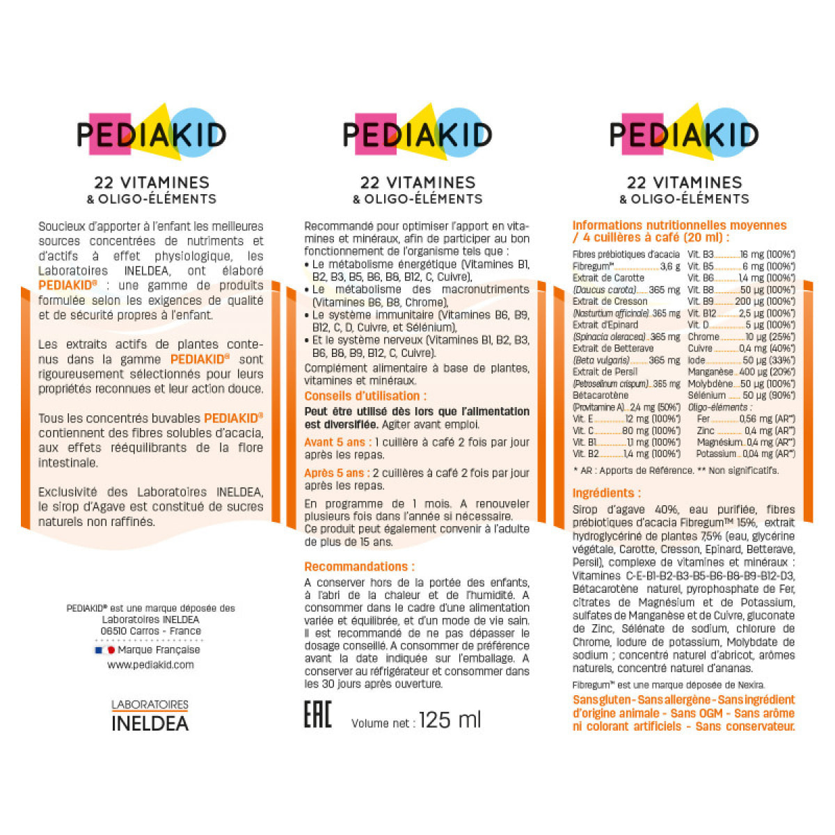 PEDIAKID - Box Rentrée des Classes - Traitement complet Balépou - Gommes multivitaminées, Sirop 22 vitamines & oligo-éléments - Forme & vitalité - Aide à prévenir les infestations de poux - Dès 3 ans