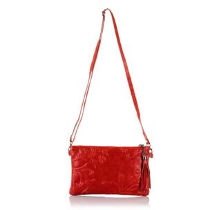 Deanna Borsa a mano Donna.Pelle autentica Camoscio Incisa Fiori