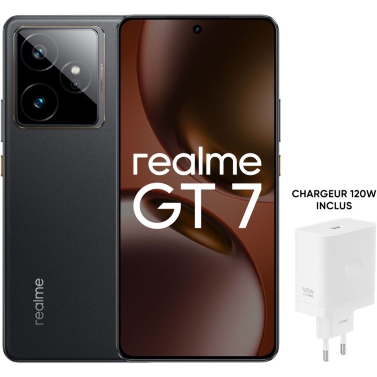 Smartphone REALME Pack GT7 Noir 512 Go + Chargeur 120W 5G