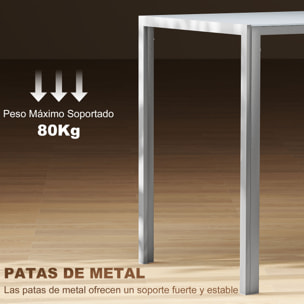 Mesa de Comedor de Cristal, Mesa Rectangular para 4-6 Personas con Patas de Metal, para Cocina, Salón, 120x60x75 cm, Gris