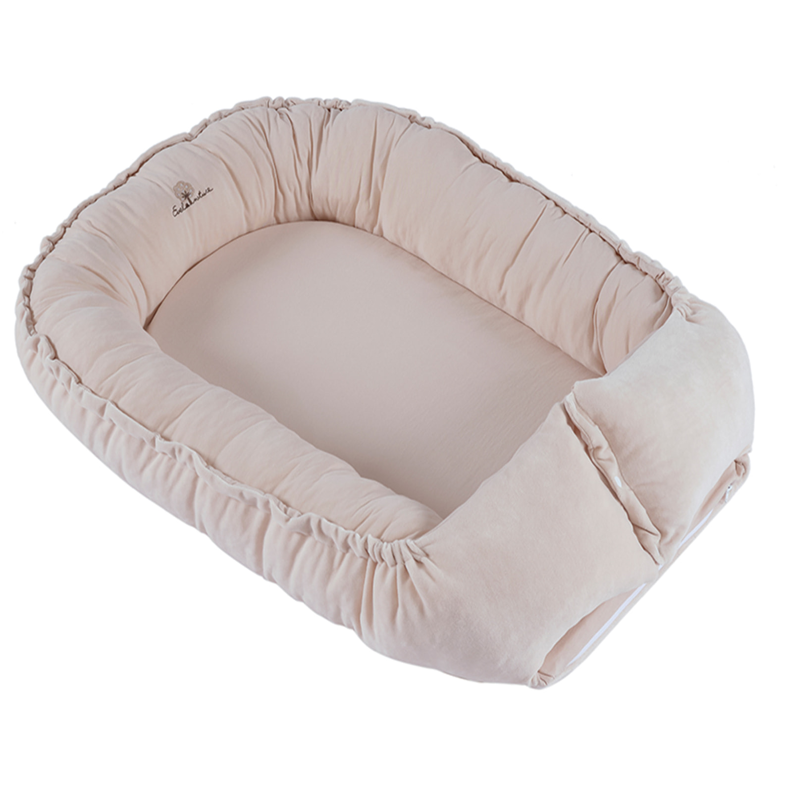 Cocoon bébé 0-6 mois coton bio velours-Beige