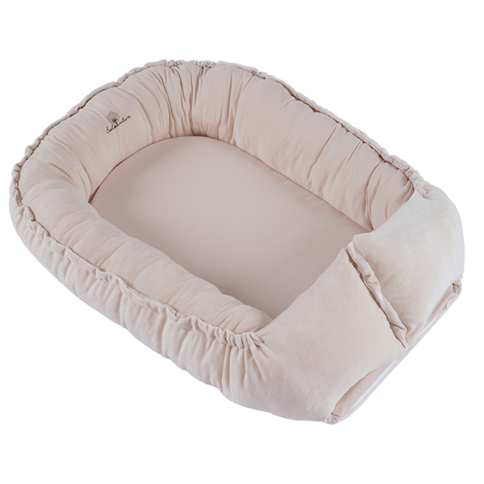 Cocoon bébé 0-6 mois coton bio velours-Beige