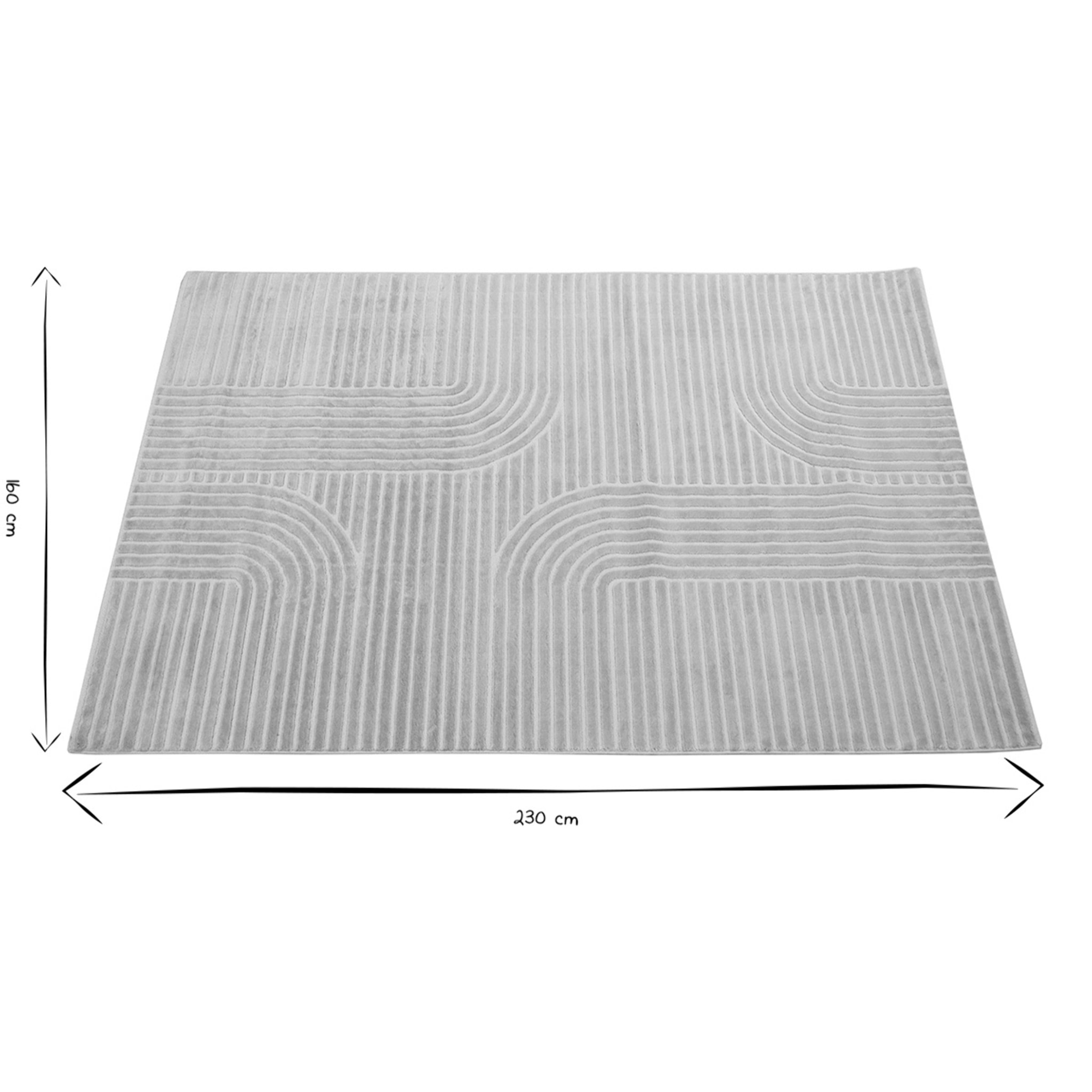 Tapis graphique rectangulaire beige 160 x 230 cm MAGNUS