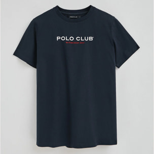 Maglietta blu marino con logo Established 2012 Polo Club
