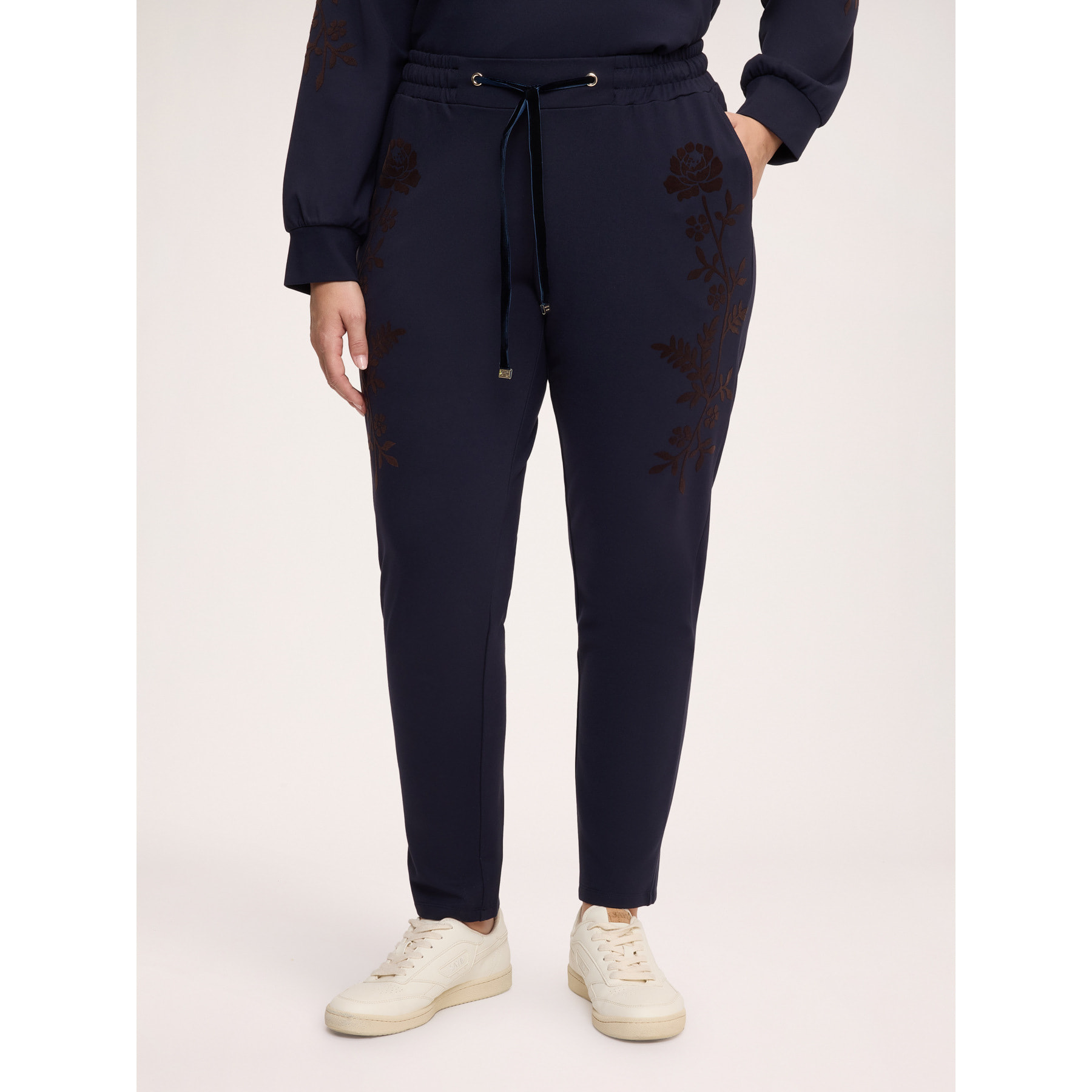 Fiorella Rubino - Joggers in jersey con flock - Blu