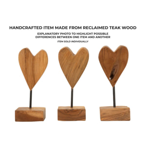 SCULTURA CUORE IN TEAK RIC. CM 10X10X25 (PEZZI UNICI - NON RIP. IN SERIE)