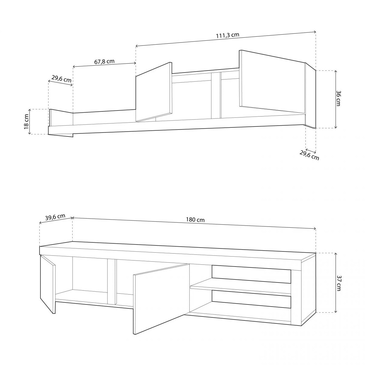 Salón Axis 180 Blanco - Ceniza