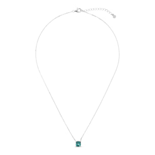 Collana in Argento 925 con Ciondolo in Pietra Prisma Gem Verde Acqua