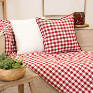 Édredon motif vichy en coton - Rouge