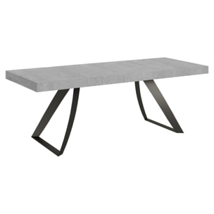 Mesa extensible 90x160/264 cm Proxy Premium Cemento estructura Antracita