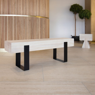 Banc en bois et pieds en métal noir ORA