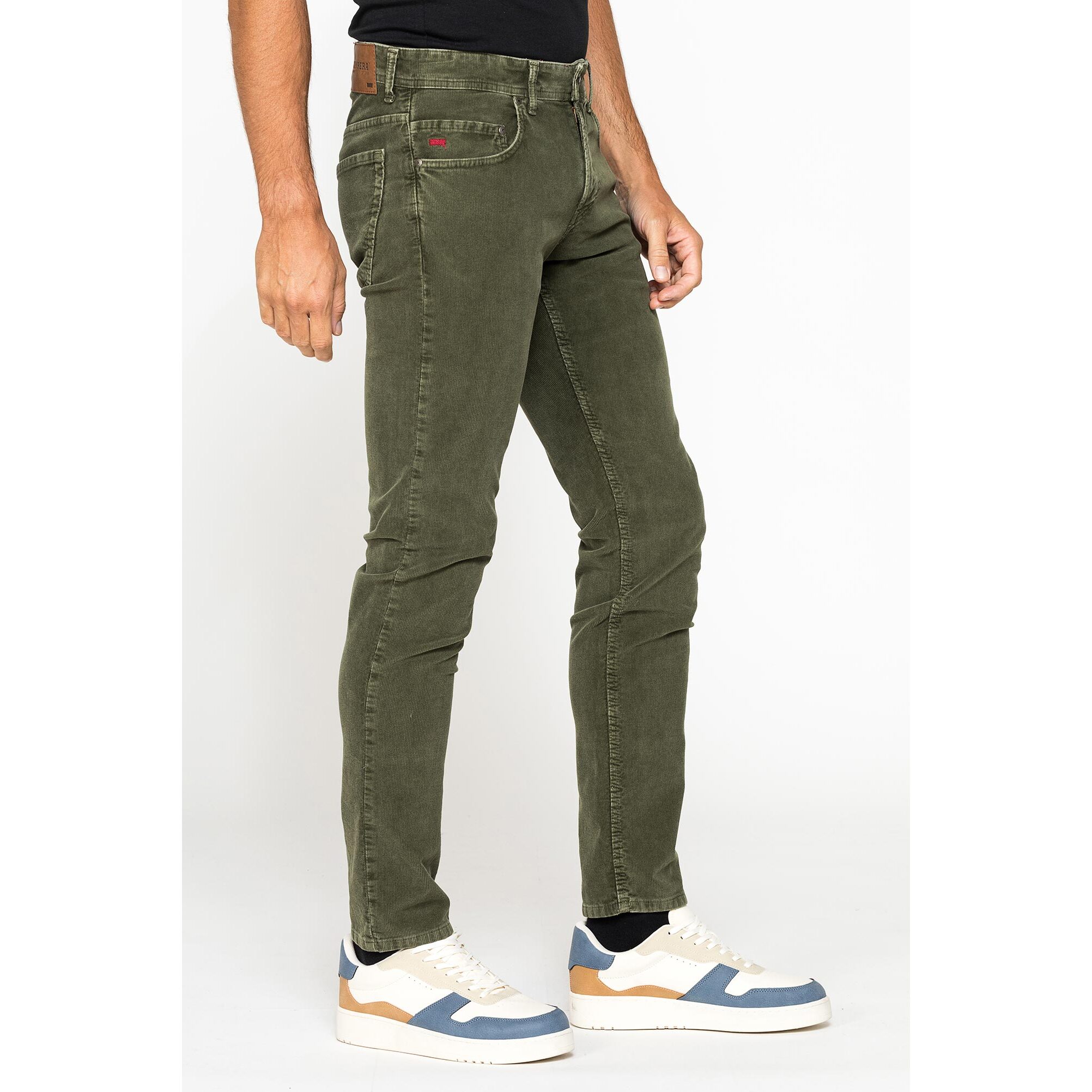 PANTALONE SLIM FIT IN VELLUTO STRETCH TINTURA ACID WASH