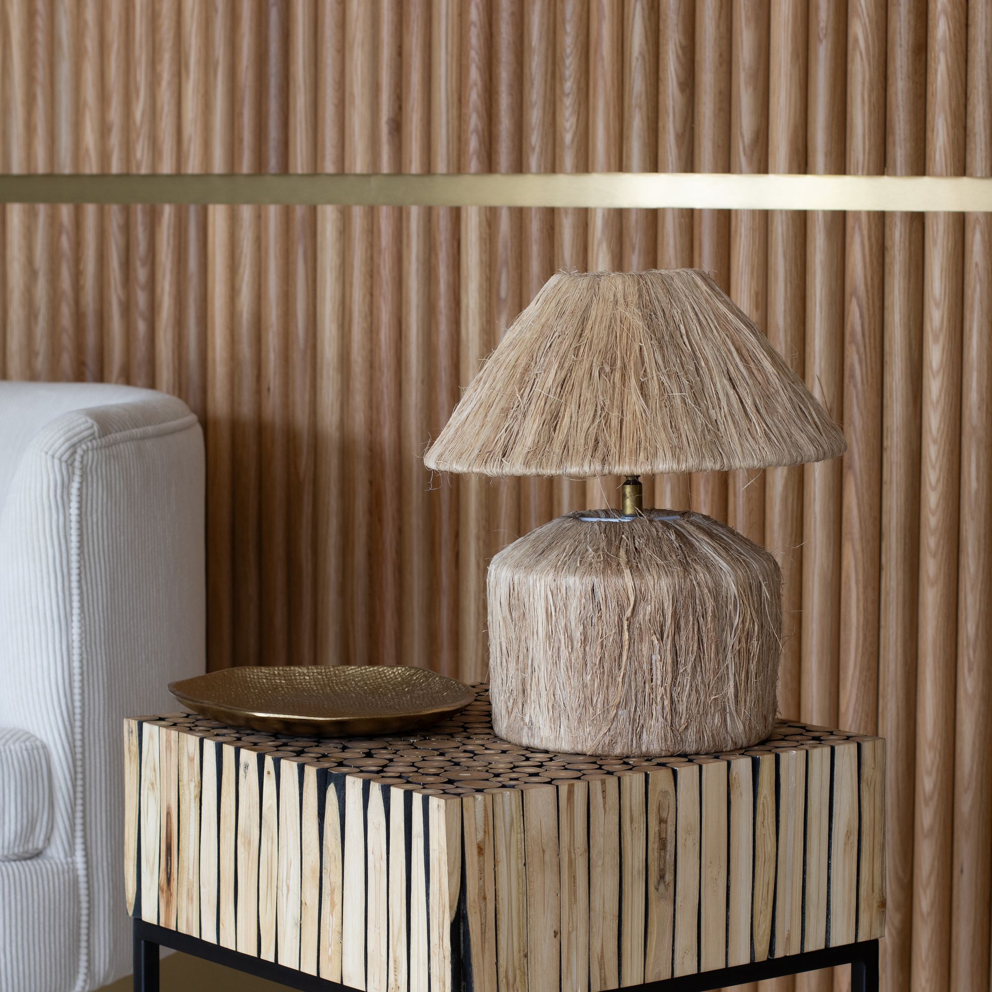 Lampe à poser en fibres naturelles h32cm KAYA