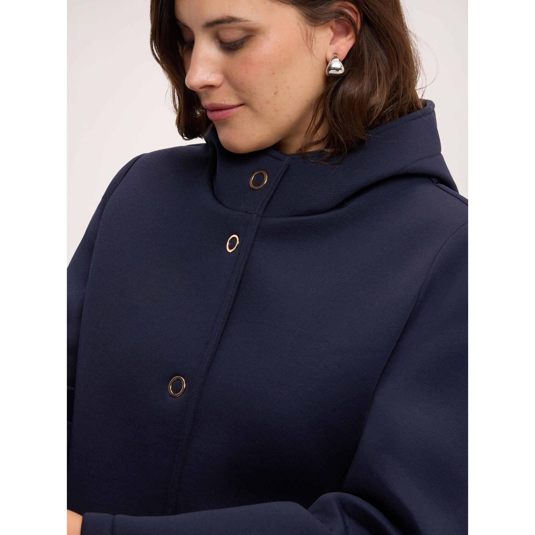 Fiorella Rubino - Giacca in scuba con cappuccio - Blu