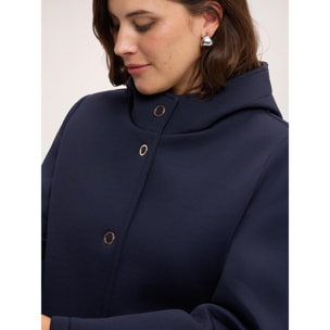 Fiorella Rubino - Giacca in scuba con cappuccio - Blu