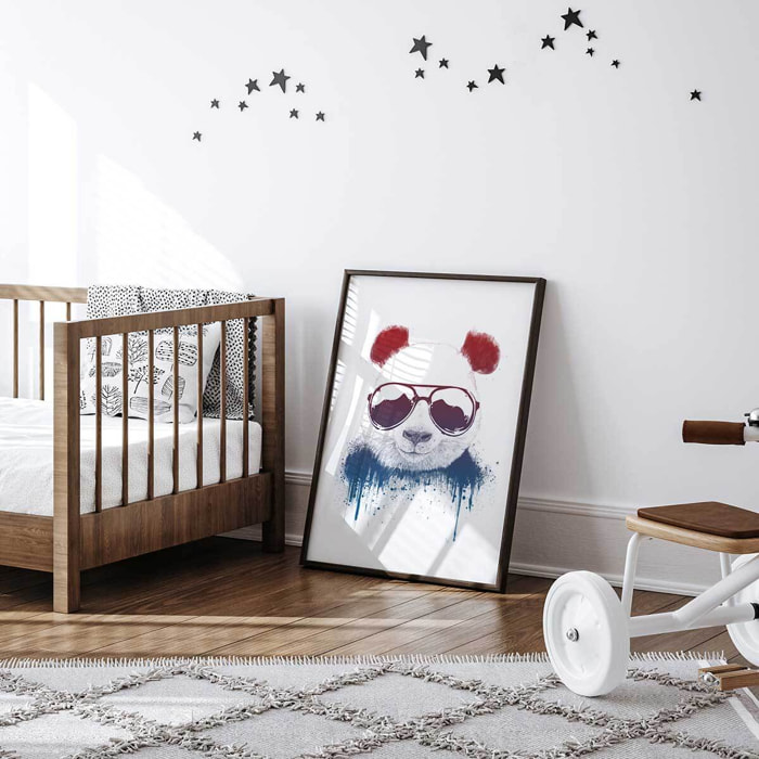 Affiche enfant panda Affiche sous cadre noir