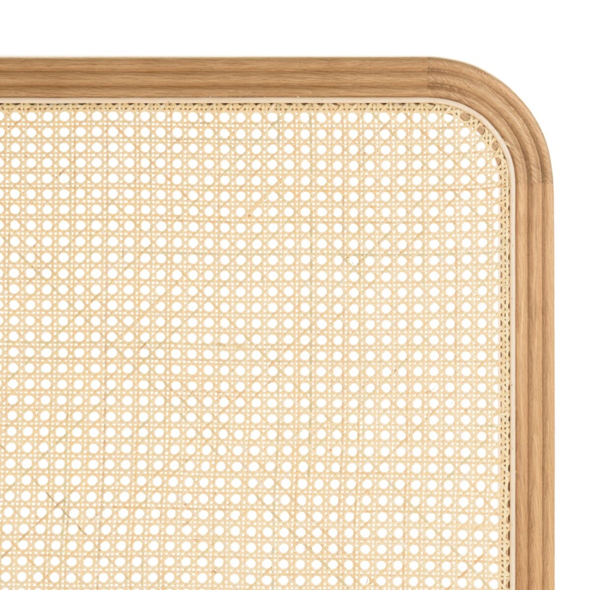 SYA - Tête de lit bords arrondis rotin naturel chêne massif 140/160cm