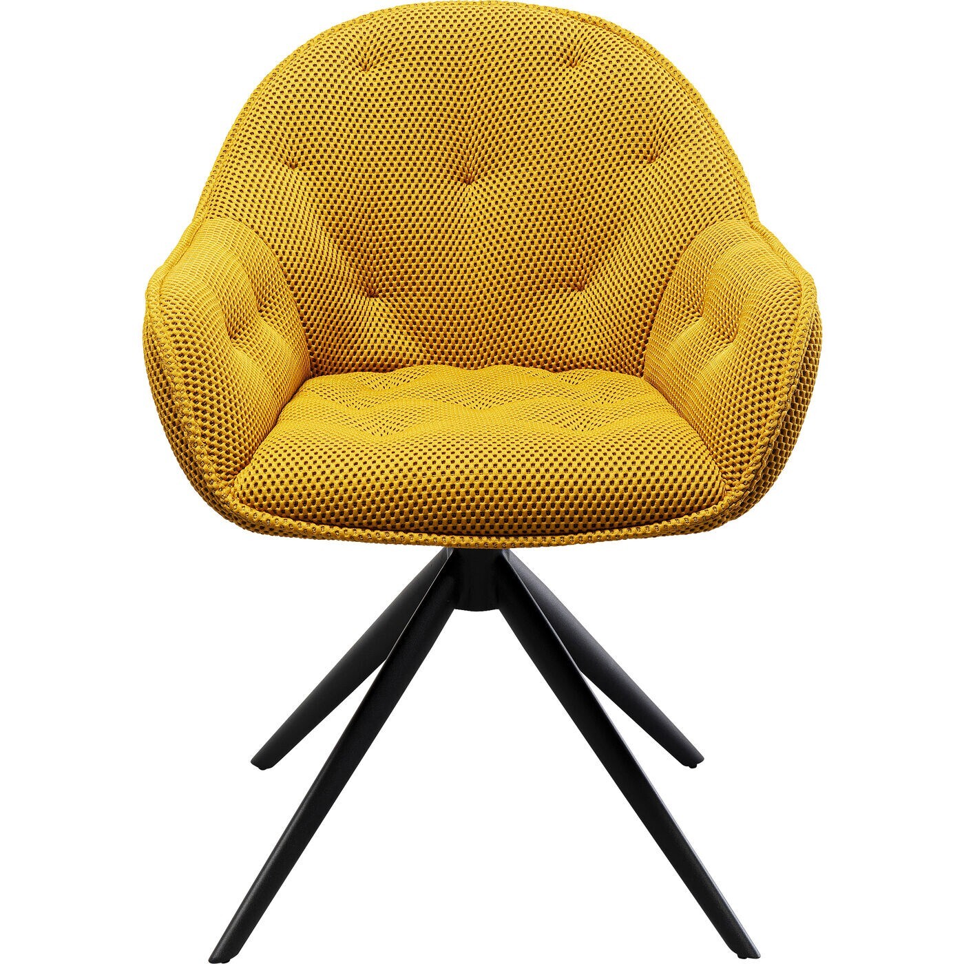 Chaise avec accoudoirs pivotante Carlito Mesh jaune Kare Design