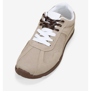 Zapatillas deportivas beige con cordones
