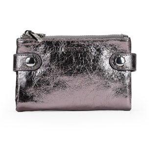 Billetero mediano plomo con doble cremallera