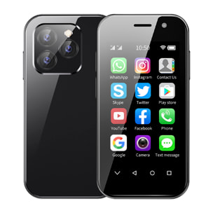 DAM Mini smartphone Soyes 14 PRO 4G, Android 9.0, 3GB RAM + 32GB. Pantalla 3''. 4,7x1,2x9,4 Cm. Color: Negro