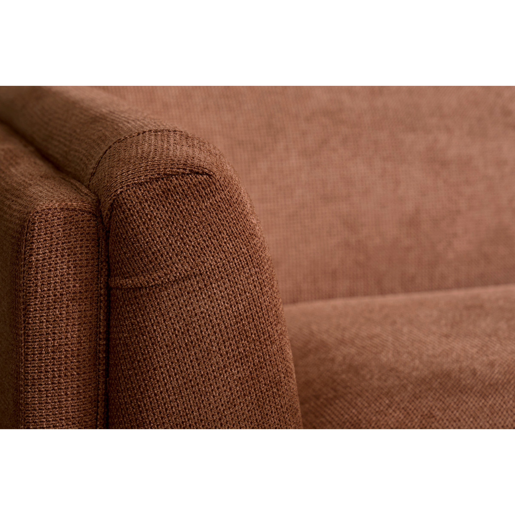 Canapé design 3 places en tissu chenille terre brûlée HOSBO