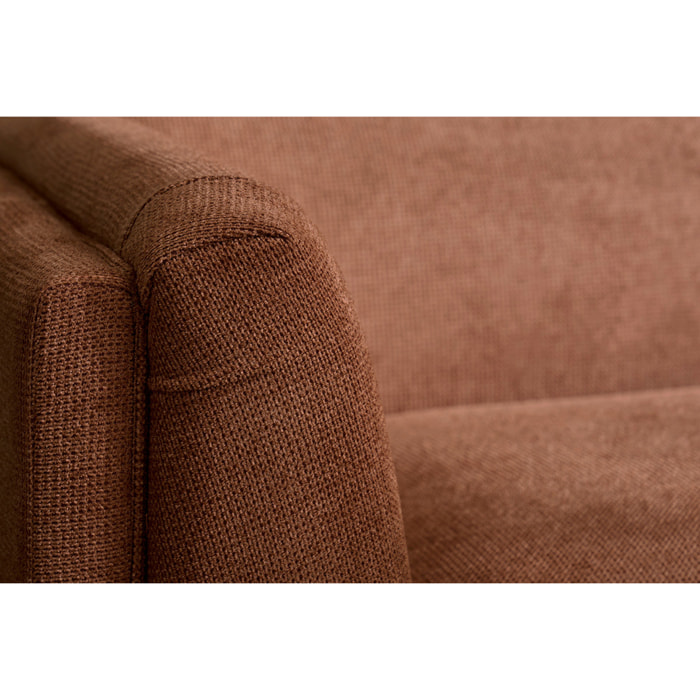 Canapé design 3 places en tissu chenille terre brûlée HOSBO