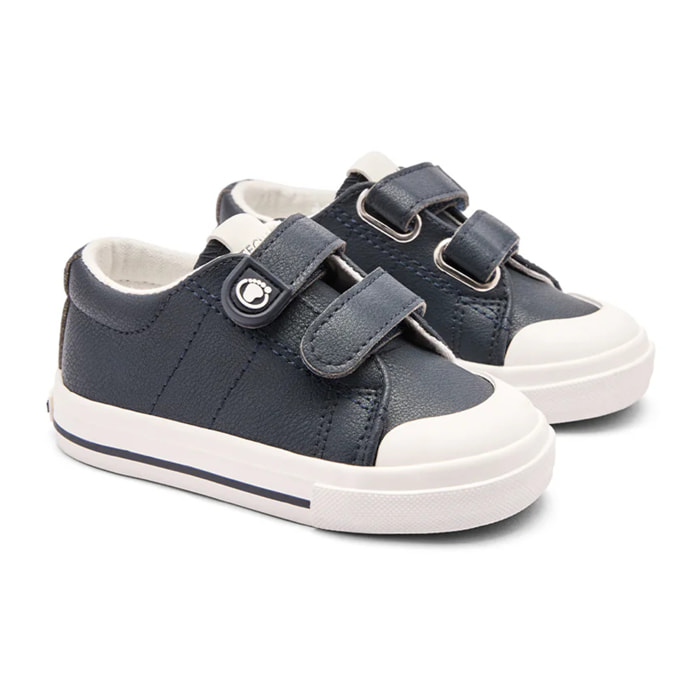 Sneakers per neonati con punta larga e design ecologico  navy